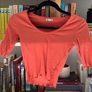 free people fitted top mid sleeve